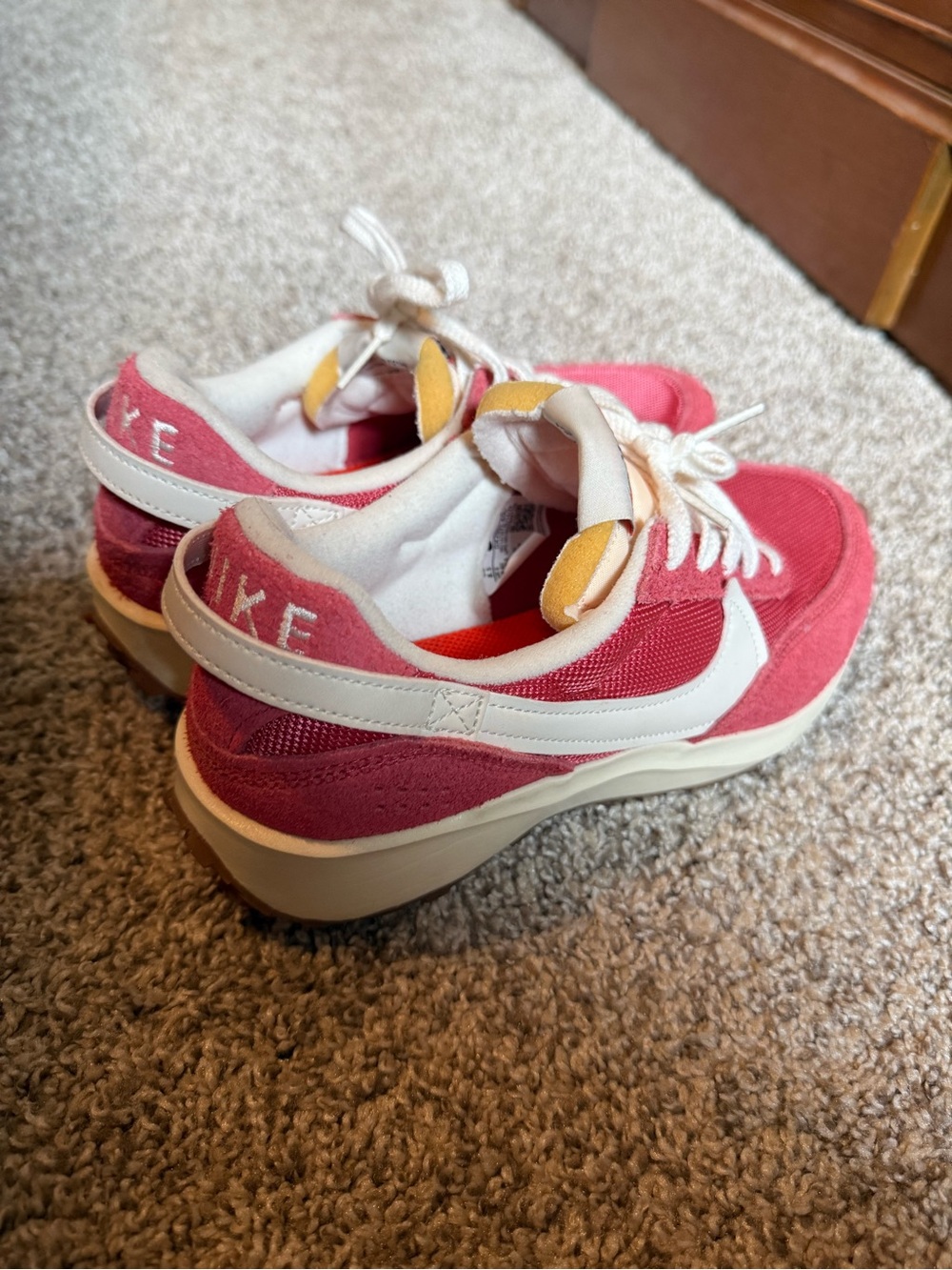 Nike Women’s Pink and White Retro-Style Sneakers